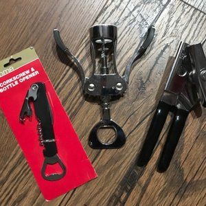 Two Corkscrews and Bottle Top Openers & Can Openers